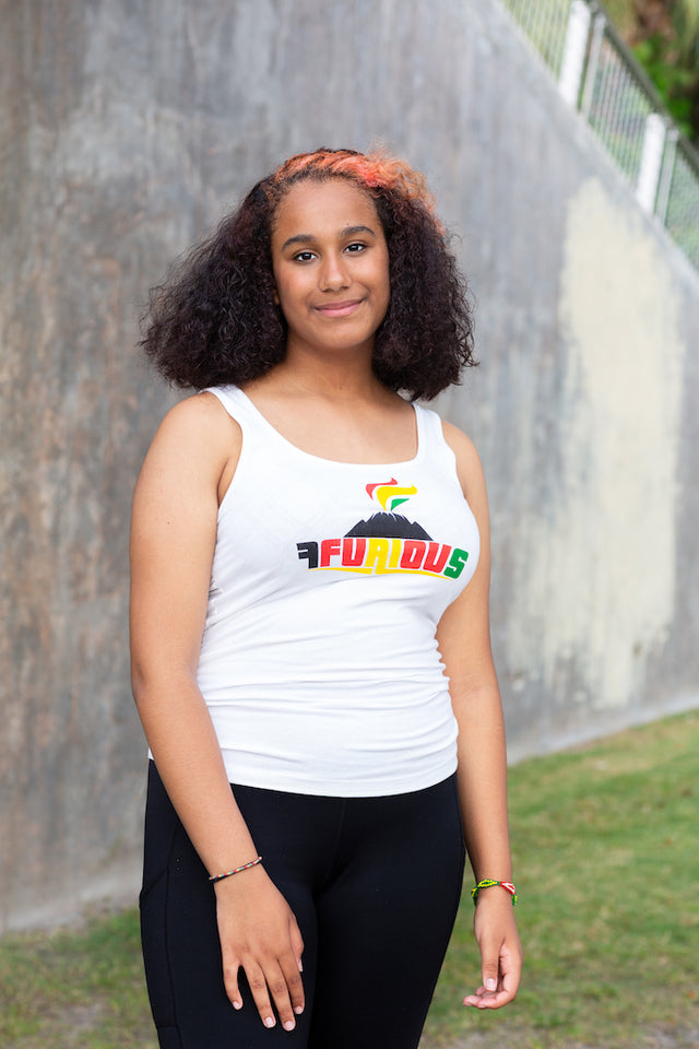 Ffurious Original Logo Ladies Tank with back design - White