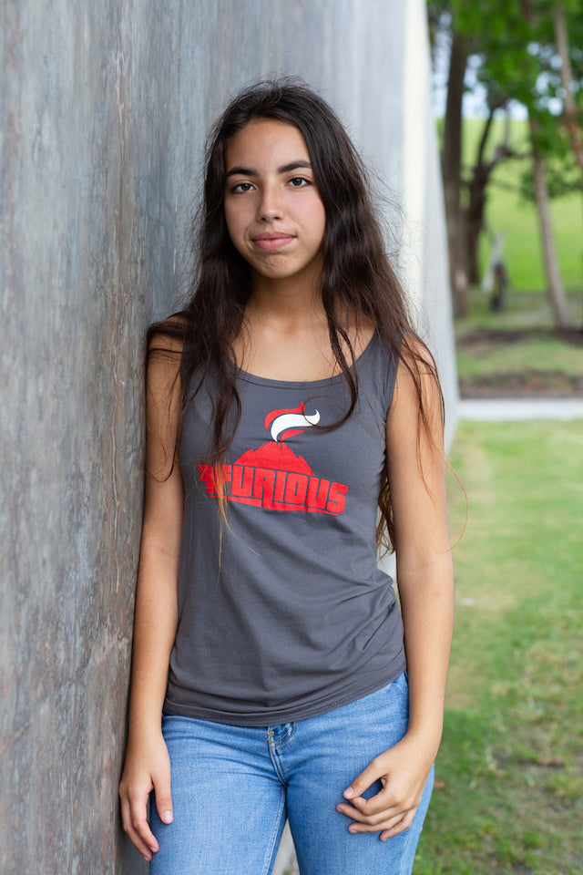 Ffurious Logo Ladies Tank with back design - Grey