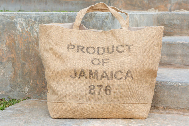 "Product of Jamaica 876" Oversize Tote Bag