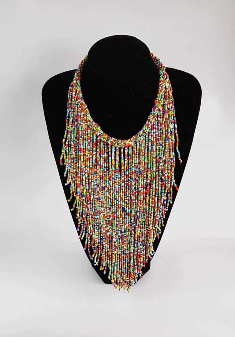 Multi Strand Beaded Multi Color Necklace